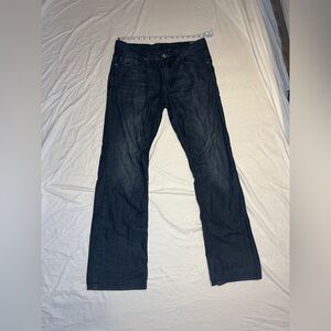 Navy Blue/Black Straight Jeans Classic Style